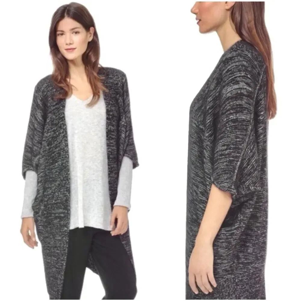 Aritzia Babaton Javier Cardigan Alpaca Mohair Blend Open Front S/M Gray